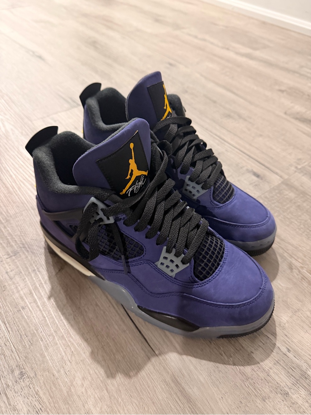 Jordan 4 Retro Men’s Sneakers - Purple/Black/Gold